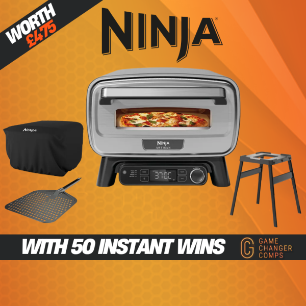 Ninja Artisan Electric Outdoor Pizza Oven & Air Fryer, Stand and Cover Bundle