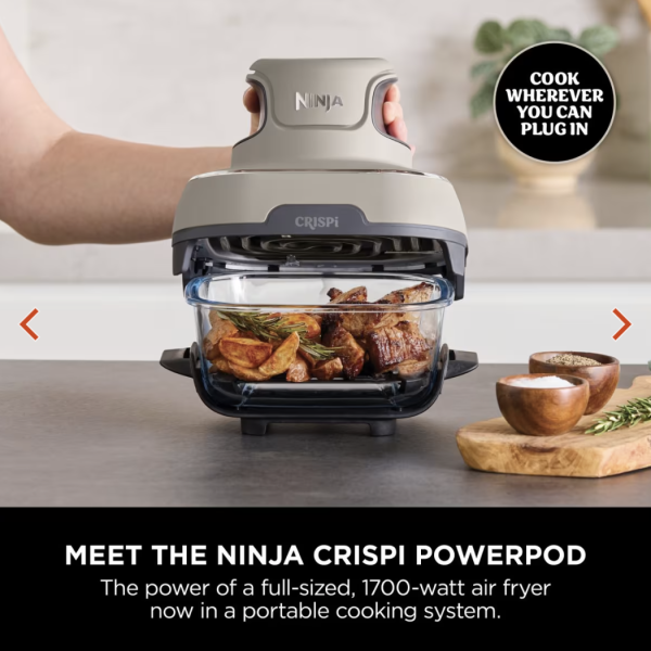 Ninja CRISPi 4-in-1 Portable Glass Air Fryer - Stone