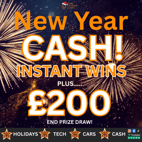 New Year £5,500 Cash Instant Wins