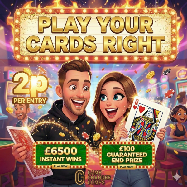 ♦️❤️ 2p -  £6,500 PLAY YOUR CARDS RIGHT INSTANT WIN ♦️❤️